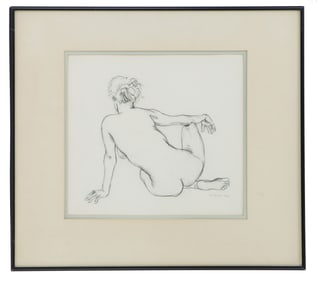 Study of a Nude Original Pencil Drawing Signed Simpson