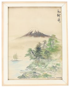 Katsutaro Furuya (20th Century) Japanese, Ink and Watercolor Painting of Mt. Fuji
