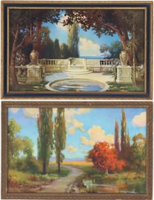 Pair of R. Atkinson Fox Prints "The Good Luck Line" and "Terrace Pool"