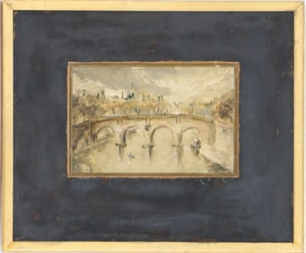Betty Guy (20th Century) American, "Ponte Sisto Rome" Signed Original Watercolor