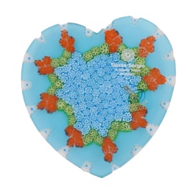 Murano Heart Shaped Art Glass Trinket Dish