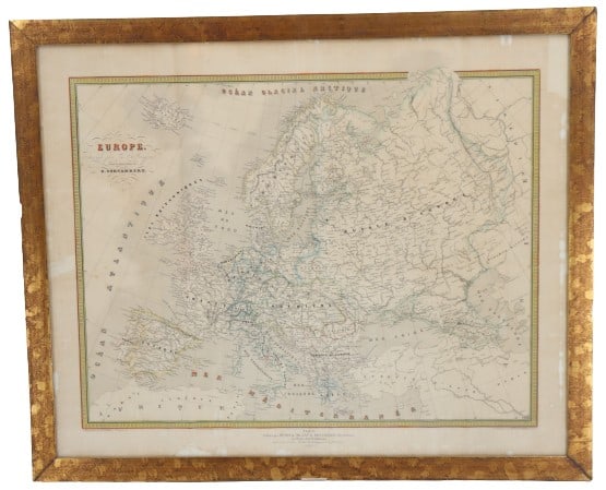 Eugène Cortambert (1805-1881) French, Reproduction 1860 Map of Europe (1 of 19)