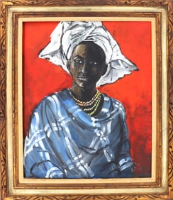 Frank Skelton (1940-1990) American, Oil on Canvas Portrait of a Woman