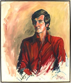 Frank Skelton (1940-1990) American, Oil on Canvas Portrait of a Gentleman