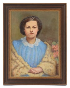 Camille Dumond (1900-1986) Portrait of Elizabeth A. Dumond Oil on Canvas