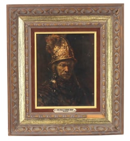 After Rembrandt (1606-1669) Dutch, "Man with a Golden Helmet" Framed Print