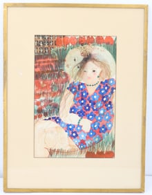 Dorothee Brown 20th Century 1969 Original Watercolor Portrait of "Sally"