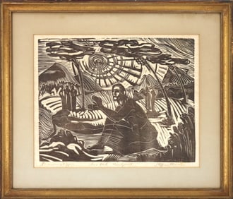 Steffen Thomas (1906-1990) German/American, Expressionist Lithograph