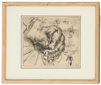 Kees Andrea (1914-2006) Dutch, Abstract Realist Engraving Print