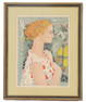 François Jacques Boeri (1929–2004) French, Figural Numbered Lithograph "Femme Pensante"