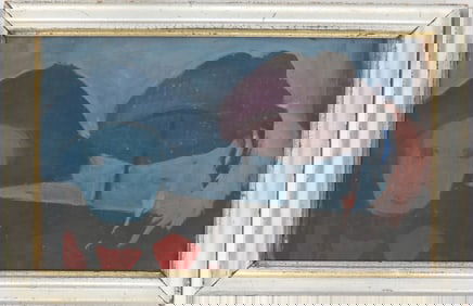 Charles Gresham (20th Century) American, 1950's Abstract Mixed Media on Board Painting