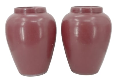 (2) Chinese Sang de Bouef Ceramic Vases