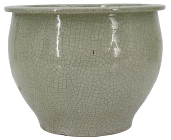 Asian Celadon Porcelain Crackleware Pot
