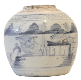 Chinese Blue and White Ceramic Ginger Jar