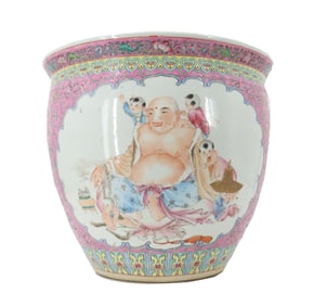 Chinese Qing Dynasty Famille Rose Porcelain Jardiniere
