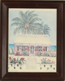 Lorna Griggs (20th/21st Century) American/Caymanian, Beach Scene Lithograph