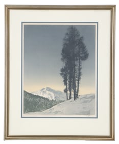 Hans Figura (1898-1978) Austrian, Signed Vertical Landscape Silkscreen Print