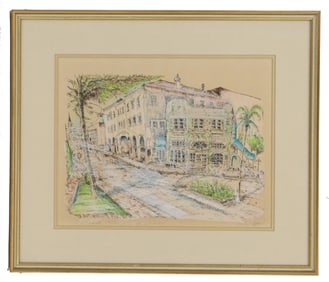 Richard Capes (20th/21st Century) American, Lithograph Print Architectural Landscape