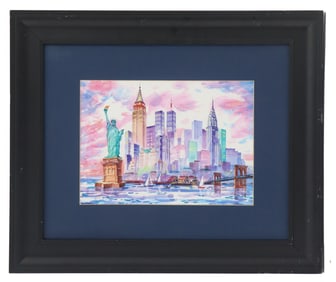 Watercolor Illustration of the New York Skyline