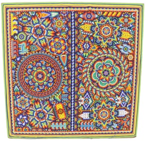 Huichol Bead Painting by Jacinto Lopez