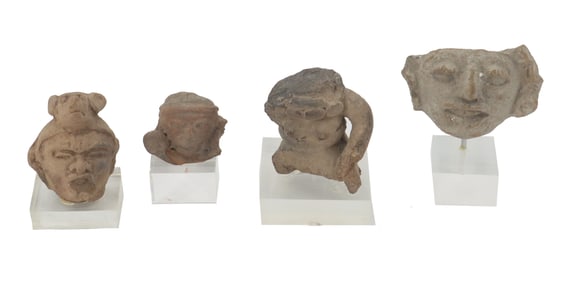 (4) Vintage South American Terracotta Pre-Columbian Style Artifacts