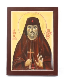 Greek Orthodox Byzantine Icon of Saint Nikephoros the Leper