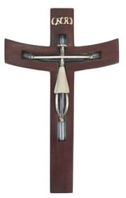 Mexican 925 Sterling Silver & Rosewood Crucifix