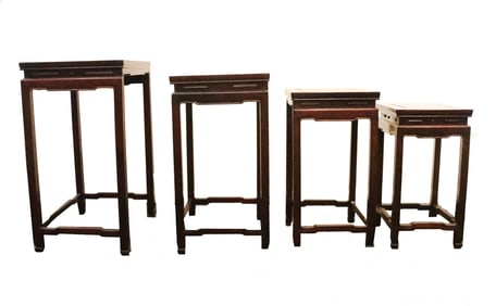 (4) Chinese Rosewood Nesting Tables