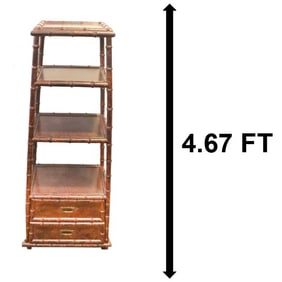 Antique Faux Bamboo Etagere