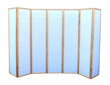 6 Foot Tall 7 Panel Folding Oriental Rice Paper Screen / Room Divider