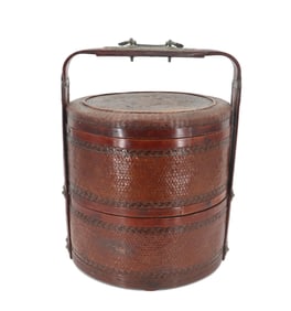 Antique Personalized Chinese Two-Tiered Wedding Basket