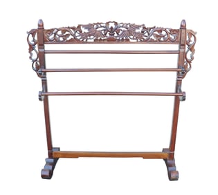 Carved Wood Linen Rack