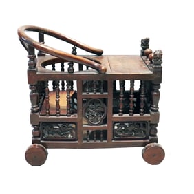 Chinese Qing Dynasty Wood Baby Stroller