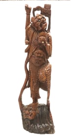 Chinese Carved Boxwood Eight Immortals Statue of Li Teiguai