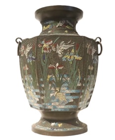 Chinese Enameled Polychrome Bronze Vase