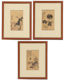 (3) 19th Century Chinese Woodblock Prints from The Mustard Seed Garden Manual of Painting