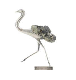 Silver and Pyrite Ostrich
