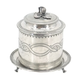 English Silverplate Biscuit Box