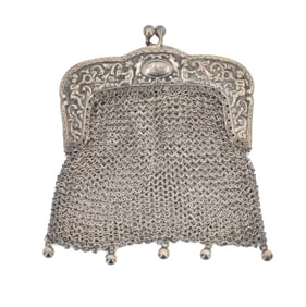 Sterling Silver Double Sided Mesh Chain Purse - 1.620 ozt.