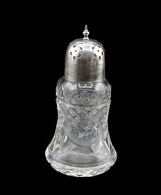 English S J Levi & Co Sterling Silver Shaker With Glass