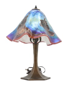 Blown Glass Art Nouveau Lamp