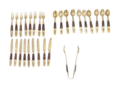 (28) Bronze and Nickel Buddha of Siam Flatware