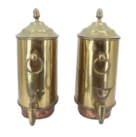 (2) Russian Brass Samovar