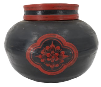 Chinese Lacquered Wood Wedding Box