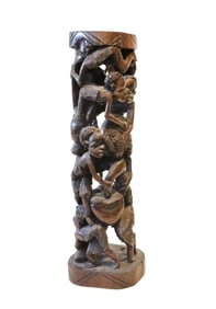 African Malawi Tree of Life Wood Carving