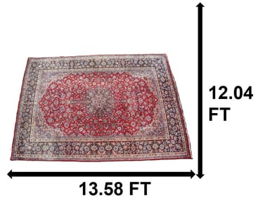 Large Persian Oriental Sarouk Rug