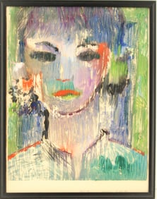 20th Century Pastel on Paper Impressionist Portrait, "Gypsy"
