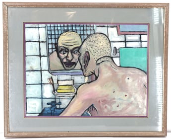 Figural Pastel Scene