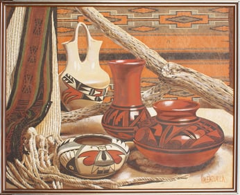 Valenzuela (20th Century) Native American, Oil on Canvas