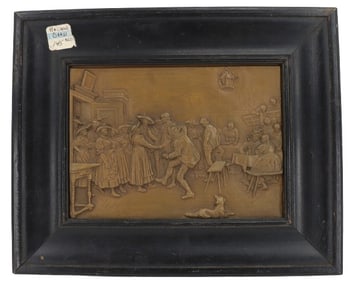 Old Dutch Flemish Masters Style Vintage Copper Repousse Wall Plaque